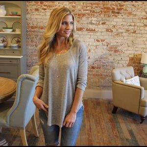BOGO🏷Grey Ribbed Knit Tunic